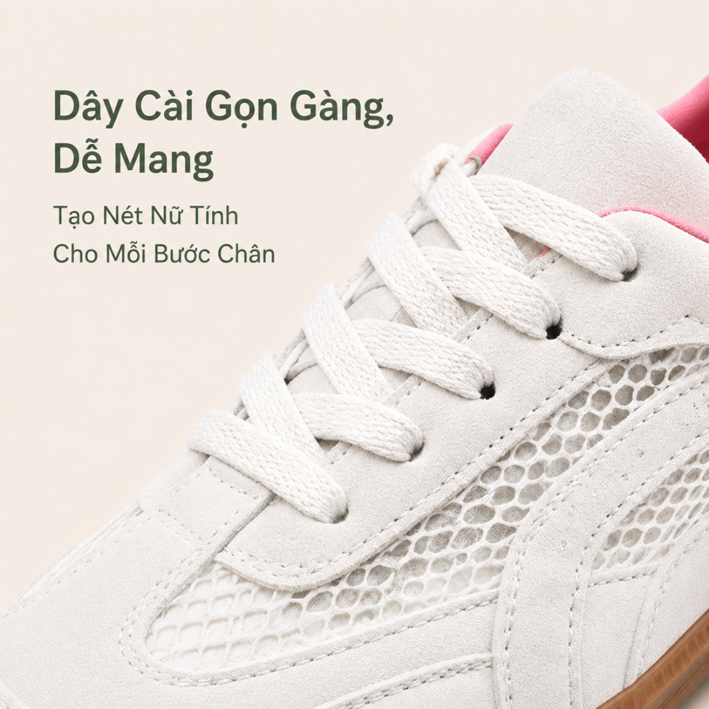 IKUNKA Giày sneaker nữ đế nâu, giày thể thao nữ mềm nhẹ thoáng khí đi học đi chơi