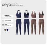  Set đồ thể thao nữ Clay aeyo - bộ đồ tập gym yoga pilates quần cạp cao và áo cổ yếm hở lưng — ảnh 1