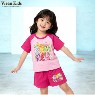 Đồ bộ bé gái từ 11 - 25Kg thun cotton cao cấp thoáng mát bền màu - hãng DOREME