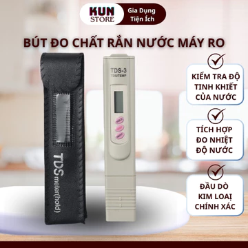 [KUNSTORE] Bút Thử Nước TDS 3 Kiểm Tra Nước Sạch Bút Đo Chất Rắn Hòa Tan Máy Lọc Nước RO Thử Độ Tinh Khiết Đo Nhiệt Độ