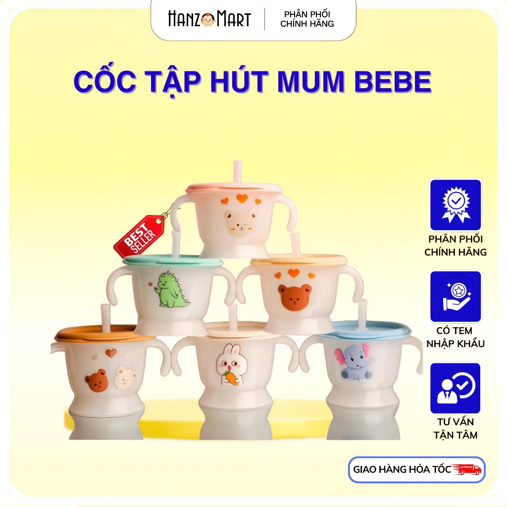 Cốc tập hút 3 giai đoạn Mum bebe 160ml cho bé ăn dặm từ 6 tháng - hanzo2009