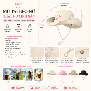 Mũ Bucket Nam Nữ HAZIN Có Dây Rút, Mũ Tai Bèo Chống Nắng Đi Biển Du Lịch Unisex Thoáng Mát
