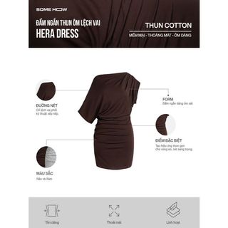 [N6] Đầm Ngắn Thun Ôm Lệch Vai Hera Dress, Chất Vải Thoải Mái, WDN176, SOME HOW STORE