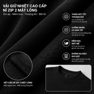 Áo Giữ Nhiệt Nam Mặc Ngoài Vải Zip 2 Mặt Lông Mềm Mát Ấm Áp Form Chuẩn Trẻ Trung  AGN103