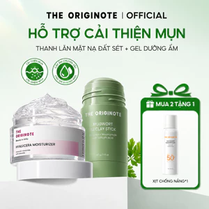 Combo Kem Dưỡng và Thanh Lăn Mặt Nạ Đất Sét The Originote Sáng Da Dưỡng Ẩm hỗ trợ cải thiện mụn skincare