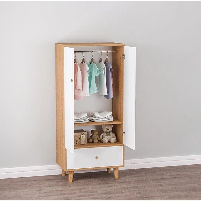 Tủ Quần Áo Trẻ Em 3 Cánh Forest Home, Tủ Gỗ Đựng Quần Áo Lắp Ghép Gỗ MDF Chống Nước, Kt 120x28x60cm