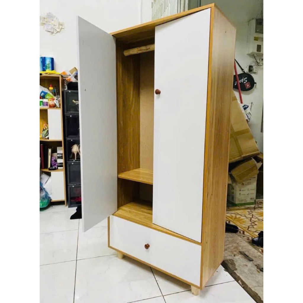 Tủ Quần Áo Trẻ Em 3 Cánh Forest Home, Tủ Gỗ Đựng Quần Áo Lắp Ghép Gỗ MDF Chống Nước, Kt 120x28x60cm