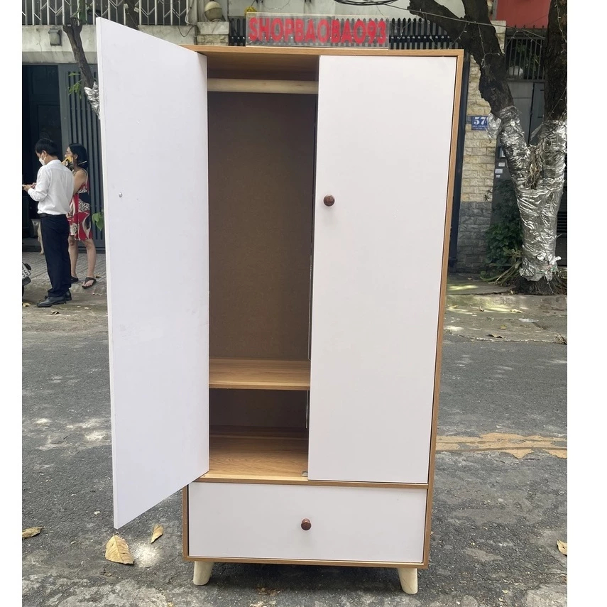 Tủ Quần Áo Trẻ Em 3 Cánh Forest Home, Tủ Gỗ Đựng Quần Áo Lắp Ghép Gỗ MDF Chống Nước, Kt 120x28x60cm
