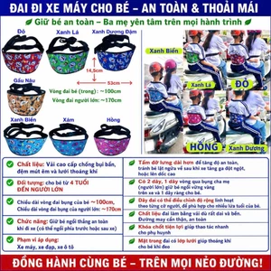 ĐAI LỚN Đi Xe Máy Cho Bé, An Toàn , Đai Lớn Mẫu Mới cho bé , đai trẻ em an toàn cao cấp dài 1m7