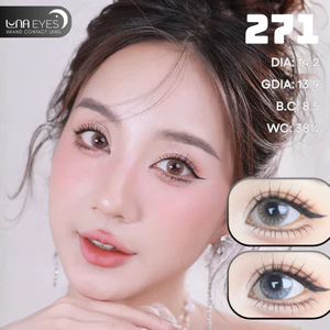 Lens mắt 271 Brown màu nâu vân tia tự nhiên, viền nhạt, size vừa - thương hiệu LUNA EYES