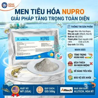 Men tiêu hóa Nupro cho Thủy sản (500g/gói) - Chất đạm cao 40% giúp vật nuôi tăng trọng nhanh