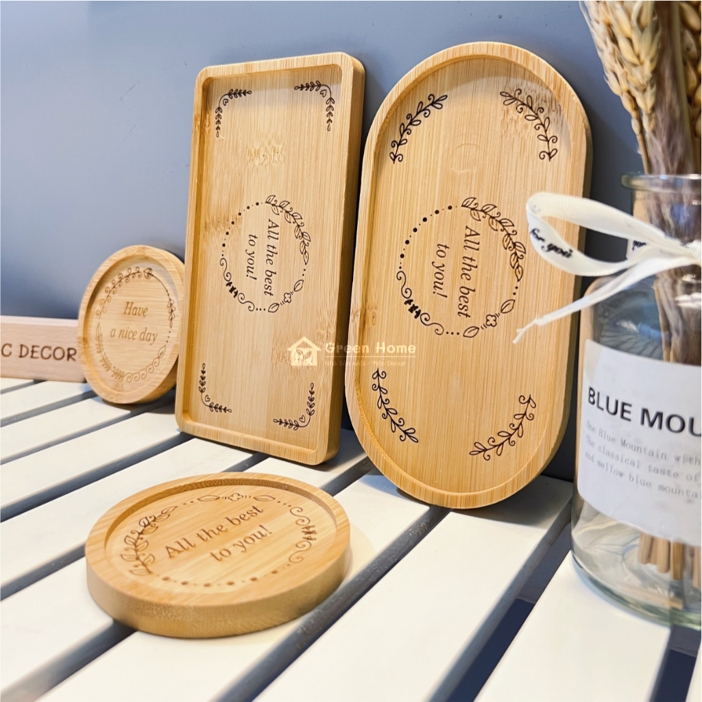 Khay Lót Ly Gỗ Tre, Miếng Lót Ly Dùng Để Cốc Phù Hợp Cho Gia Đình Quán Cafe, Khách Sạn vv...
