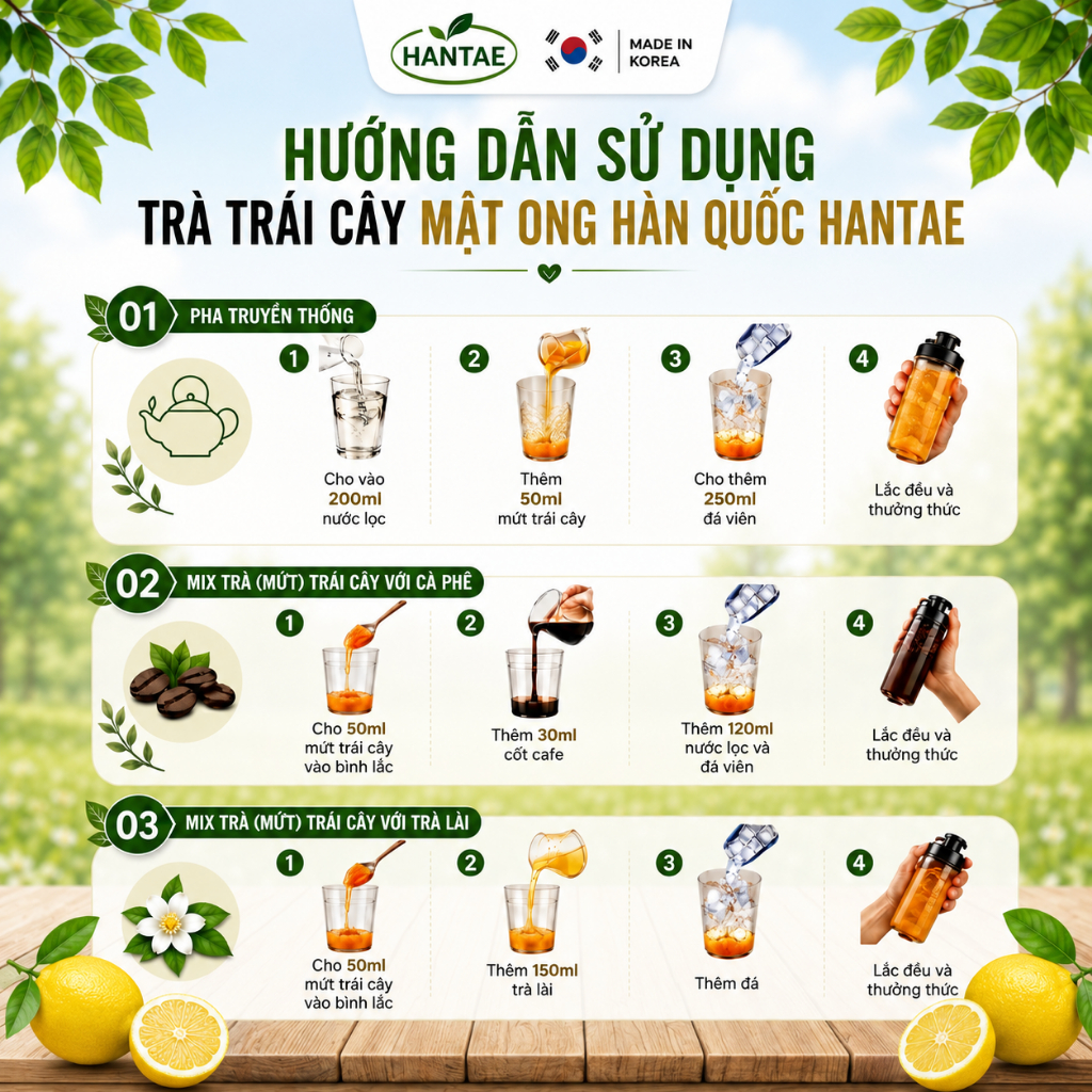 Trà Chanh Mật Ong Hantae ( 1kg x 12 lọ/ thùng)