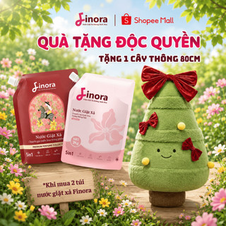 [Tặng 1 Cây thông Giáng sinh] Combo 2 Túi Nước Giặt Xả Finora 1Kg + 2Kg Hương Nước Hoa, Lưu Hương Dài Lâu tới 48h