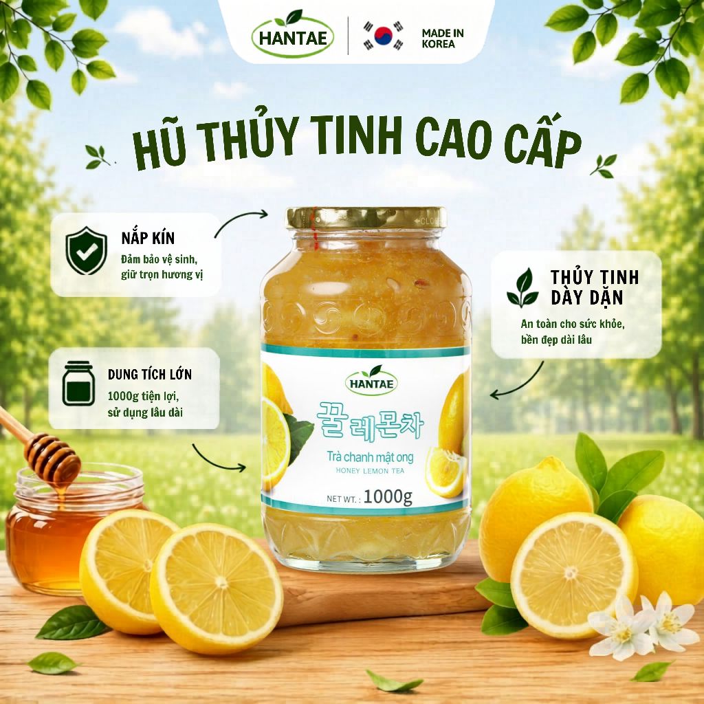 Combo 2 Hũ Trà Chanh Mật Ong Hàn Quốc HANTAE