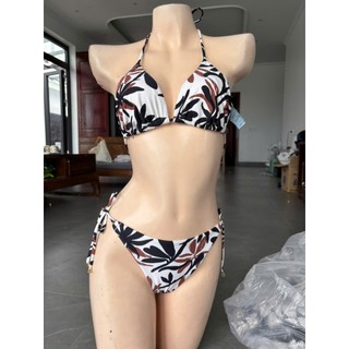 Set bơi 2 mảnh, bikini đi biển nữ dáng tam giác dây buộc ,họa tiết nổi bật, sẵn đệm ngực hàng VNXK
