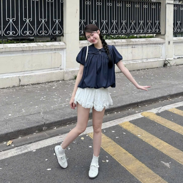 Áo Kiểu Nữ, Áo Bí Cổ Sen Tay Bồng Nàng Thơ Đi Cafe Dạo Phố, Đi Làm,Đi Biển Xinh Xắn Form Babydoll MA 4313