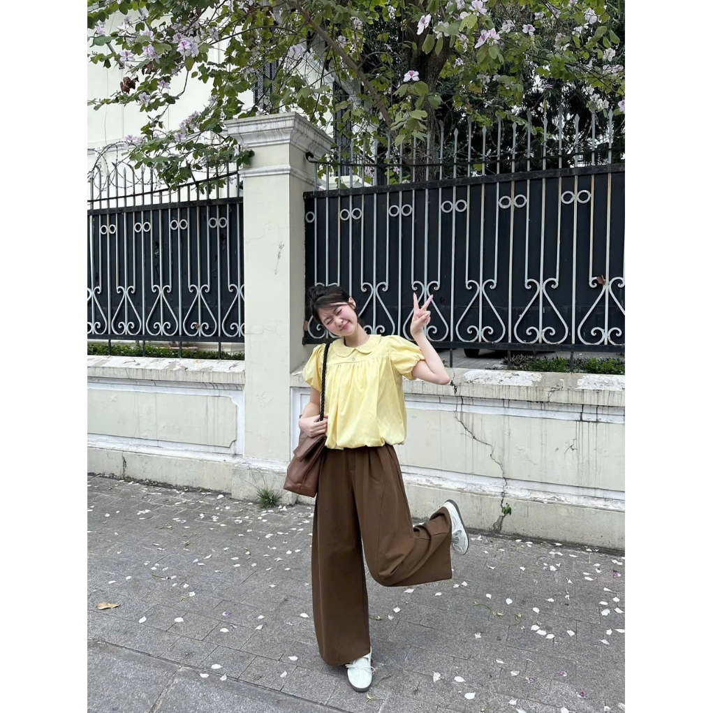 Áo Kiểu Nữ, Áo Bí Cổ Sen Tay Bồng Nàng Thơ Đi Cafe Dạo Phố, Đi Làm,Đi Biển Xinh Xắn Form Babydoll MA 4313