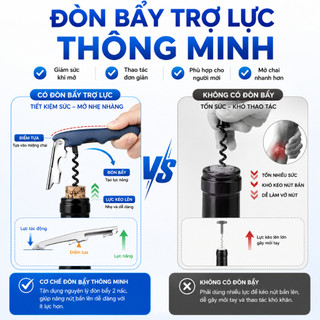 Dụng Cụ Mở Rượu Vang 4 Trong 1 Đa Năng, Khui Bia Inox, Dao Cắt Seal Mở Nút Chai