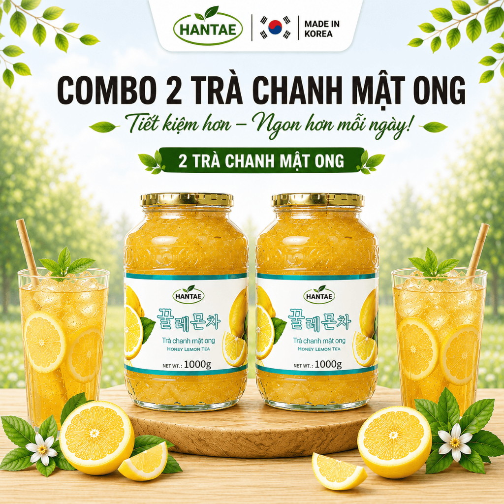 Combo 2 Hũ Trà Chanh Mật Ong Hàn Quốc HANTAE