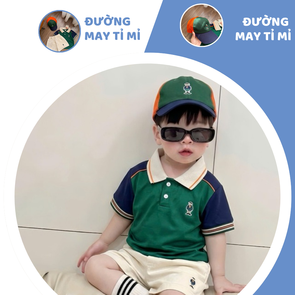 [À ƠI SHOP] D65- bộ polo cậu bé kèm mũ- a117.1815
