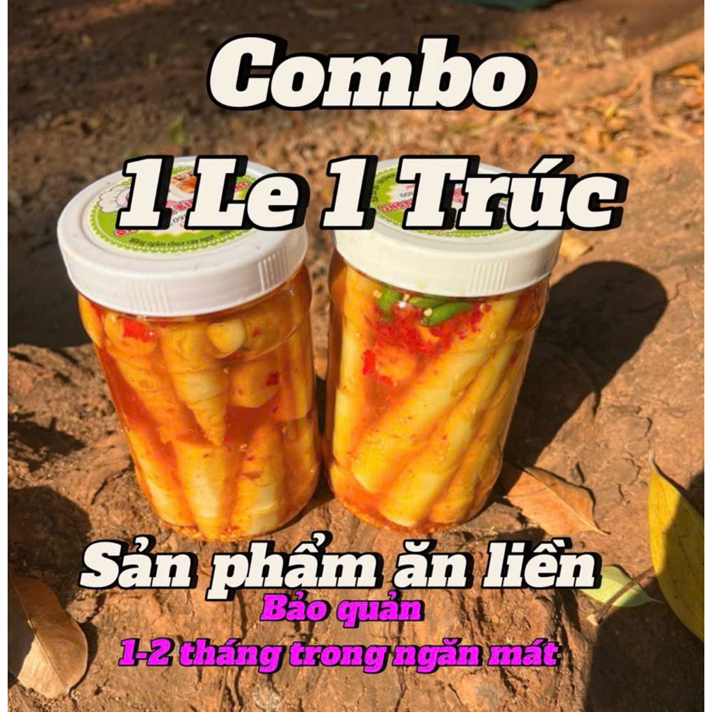 combo 1 măng trúc + 1 măng le rừng - muối chua cay ngọt - đường + muối + ớt ( 1kg8 - 2kg ) bảo quản ngăn mát 1-2 tháng