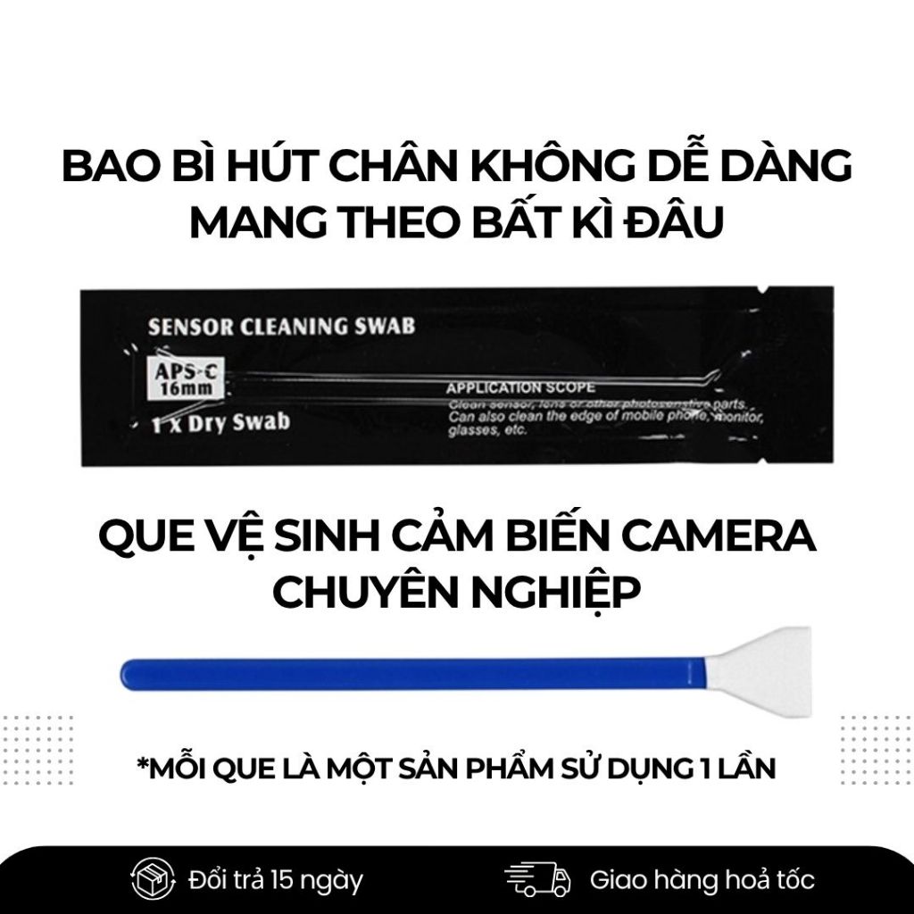 Que Lau Cảm Biến Máy Ảnh Full Frame/APS-C – Cây Vệ Sinh Sensor Chuyên Dụng DSLR, Mirrorless