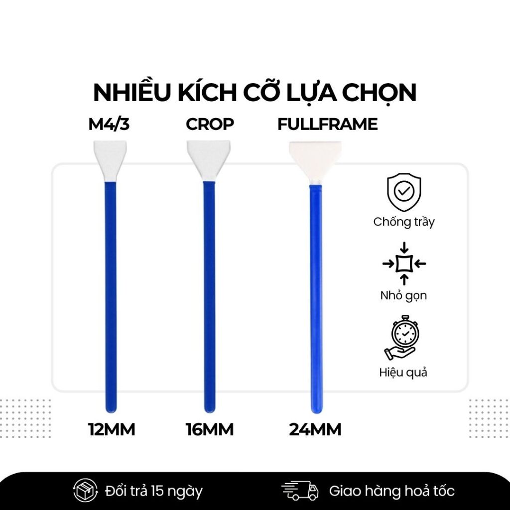 Que Lau Cảm Biến Máy Ảnh Full Frame/APS-C – Cây Vệ Sinh Sensor Chuyên Dụng DSLR, Mirrorless