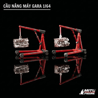 SET Phụ Kiện Gara Mô Hình Xe 1/64 V2 - Combo Cầu Nâng Máy, Động Cơ R34, Pallet Gỗ Diorama Garage Miniature MITU Figure