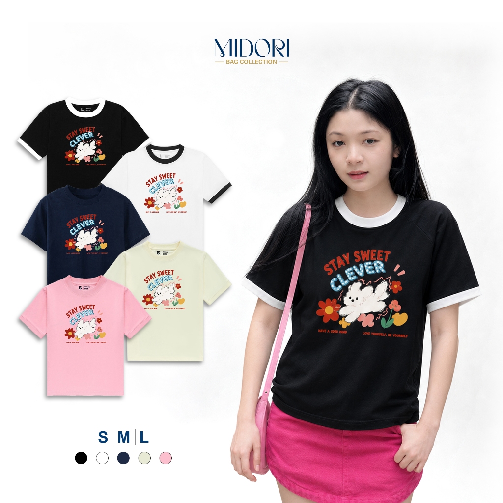 Áo Thun Baby Tee STAY SWEET Cao Cấp Phông Nam Nữ Unisex Đơn Giản Cotton Local Brand | MI MIDORI
