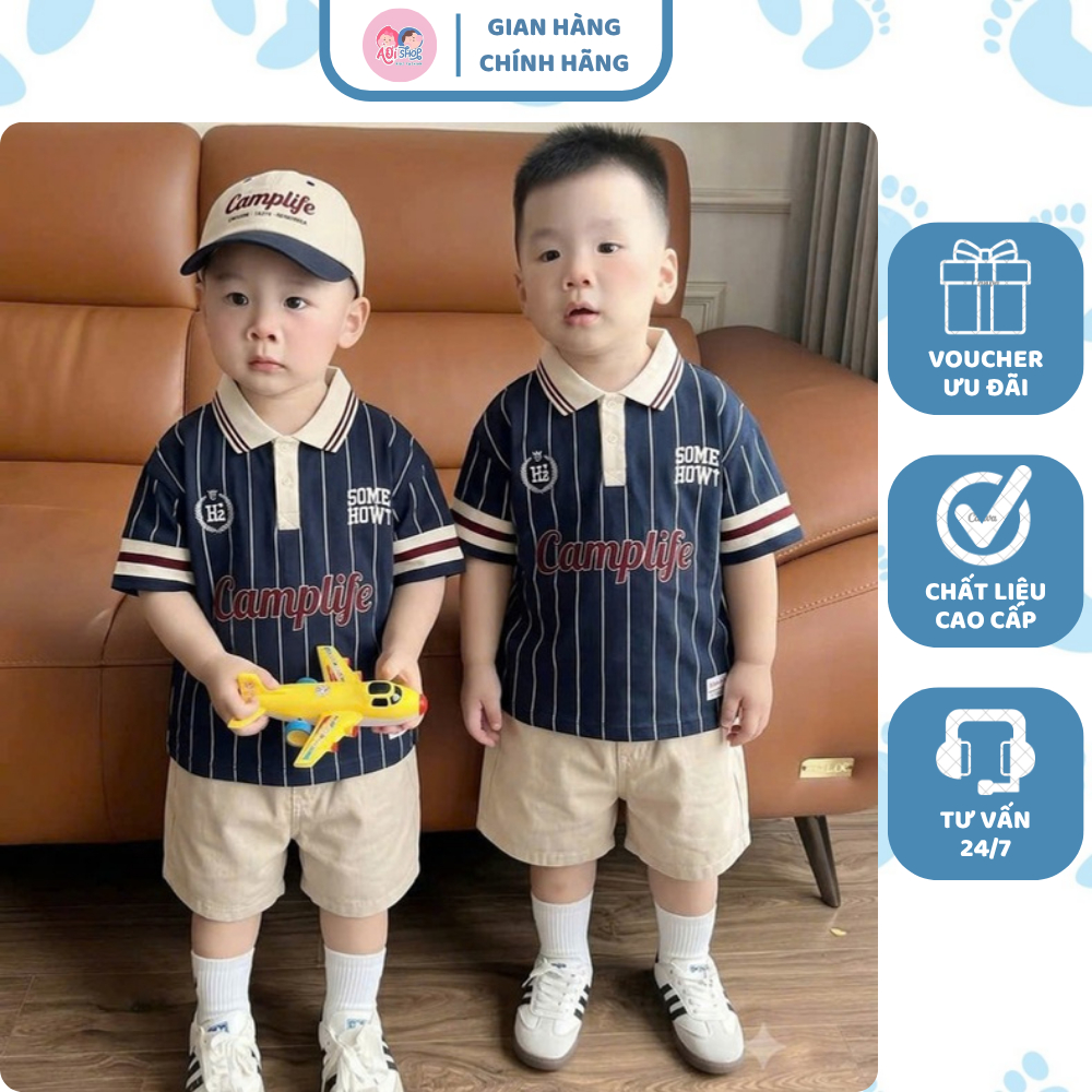 [À ƠI SHOP] D71- bộ polo sọc camplife kèm mũ - a117.1816
