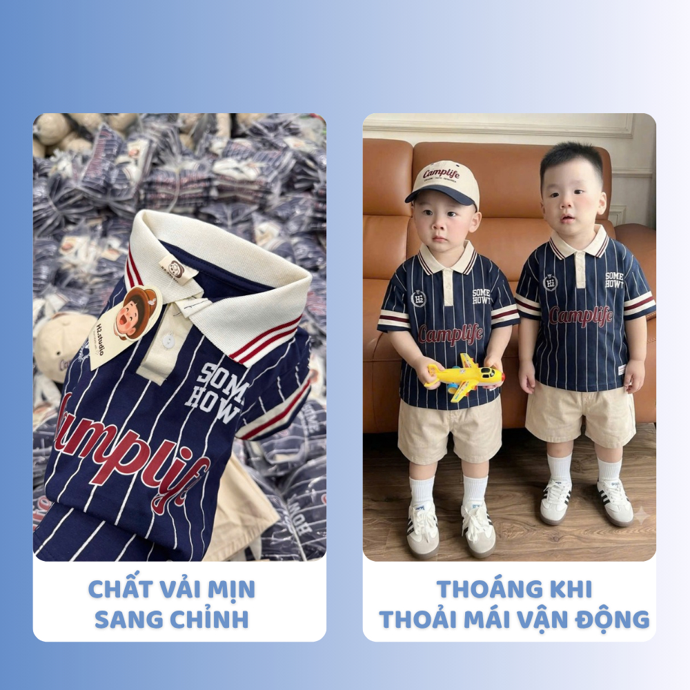 [À ƠI SHOP] D71- bộ polo sọc camplife kèm mũ - a117.1816