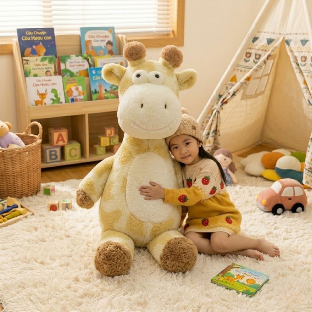 Gấu Bông Hươu Mắt Lồi Biểu Cảm Vô Tri Đáng Yêu, Gấu Nhồi Bông Hươu Biểu Cảm Ngây Ngô Làm Quà Tặng Cho Bé, Bạn Gái Ôm Ngủ