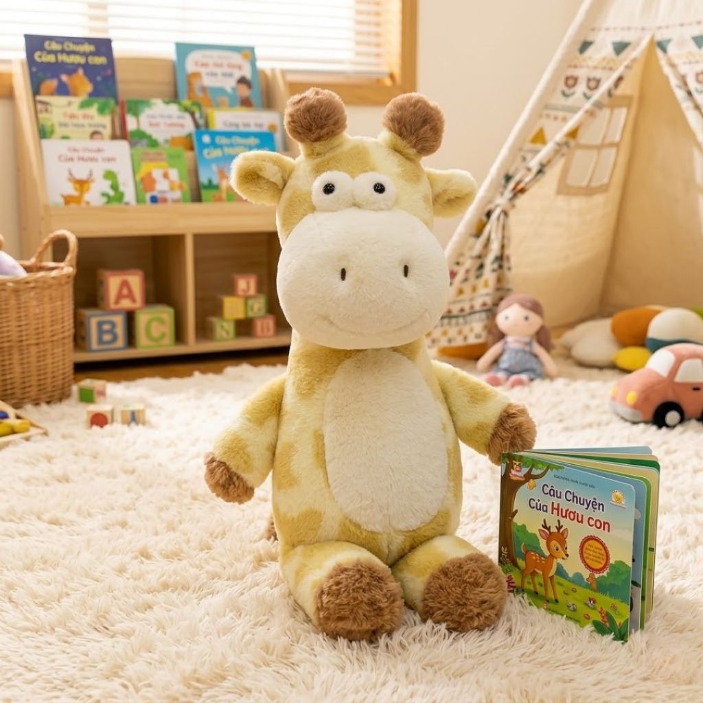 Gấu Bông Hươu Cao Cổ Mắt Lồi Siêu  Đáng Yêu, Thú Nhồi Bông Hươu Làm Quà Tặng, Gấu Ôm Ngủ Cho Bé, Bạn Gái