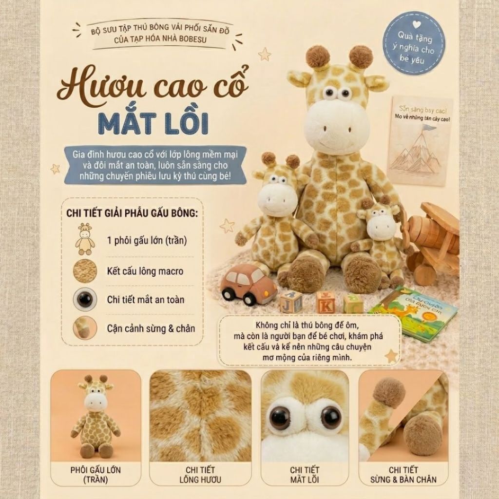 Gấu Bông Hươu Mắt Lồi Biểu Cảm Vô Tri Dễ Thương, Gấu Nhồi Bông Hươu Mềm Mại Quà Tặng Cho Bé,Bạn Gái Ôm Ngủ