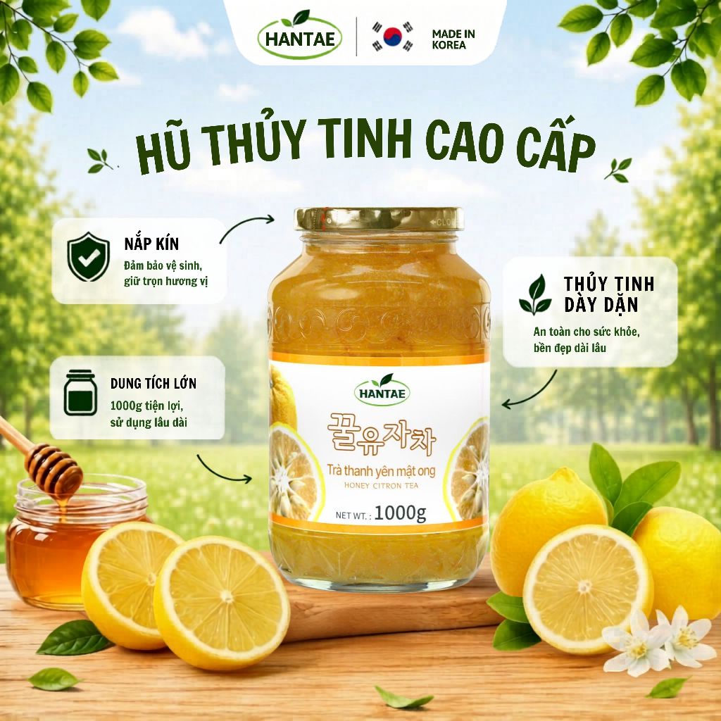 Combo 2 Hũ Trà Thanh Yên Mật Ong Hàn Quốc HANTAE