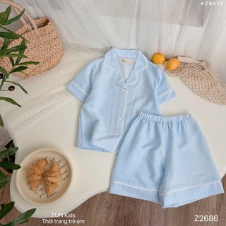 Z2686 Đồ bộ mặc nhà bé gái đũi lụa mềm êm nhẹ mát