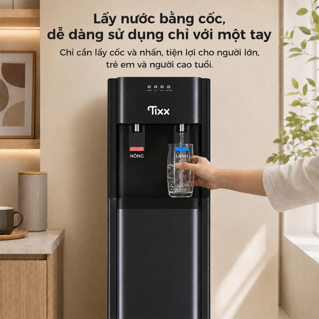 TIXX Máy nước nóng lạnh  Cây Nước Nóng Lạnh 500W Bình Âm Chính Hãng