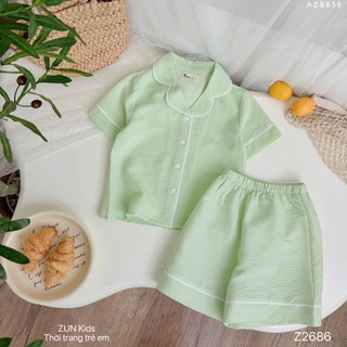 Z2686 Đồ bộ mặc nhà bé gái đũi lụa mềm êm nhẹ mát