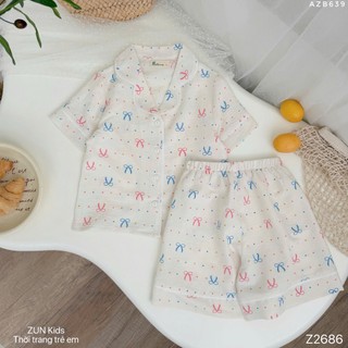 Z2686 Đồ bộ mặc nhà bé gái đũi lụa mềm êm nhẹ mát