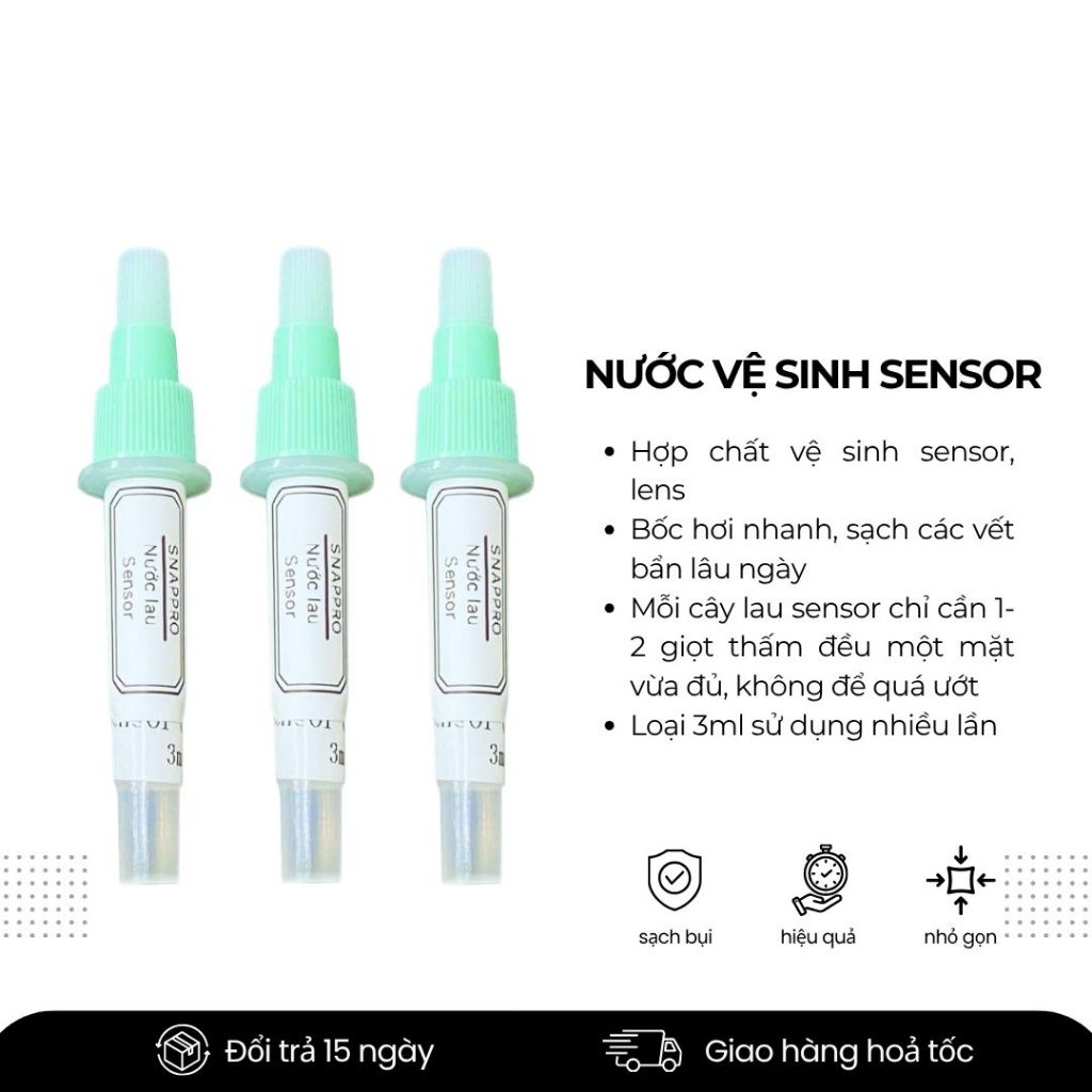 Nước Vệ Sinh Sensor Camera – Dung Dịch Lau Sensor & Ống Kính Bốc Hơi Nhanh, Không Vệt