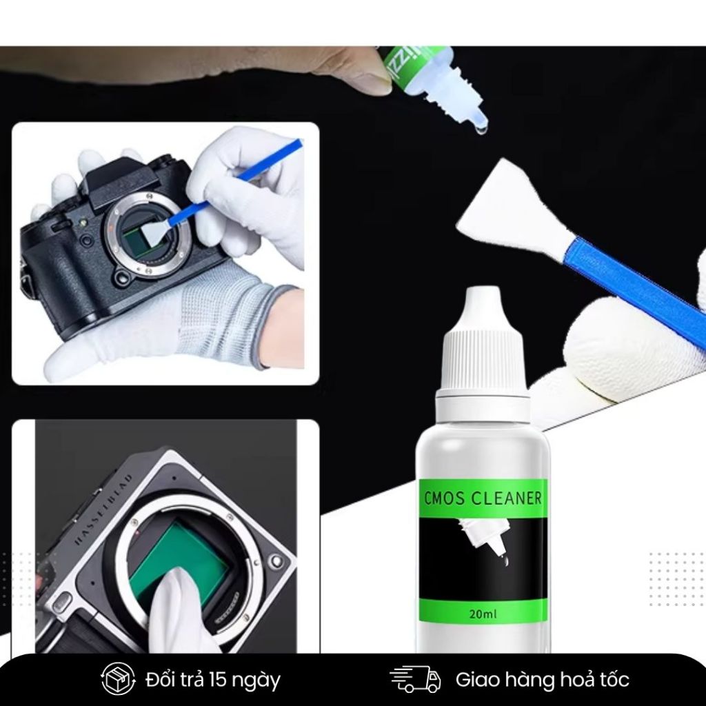 Nước Vệ Sinh Sensor Camera – Dung Dịch Lau Sensor & Ống Kính Bốc Hơi Nhanh, Không Vệt