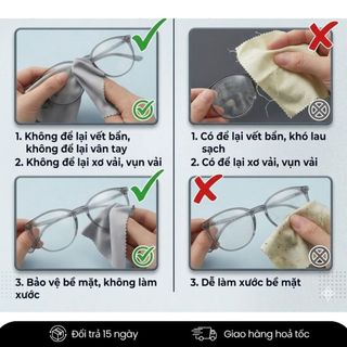 [COMBO 3] Khăn Lau Ống Kinh Máy Ảnh Microfiber, Lau Lens Không Bụi Siêu Mịn, Sạch Dấu Vân Tay