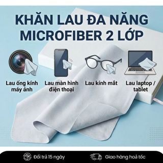 [COMBO 3] Khăn Lau Ống Kinh Máy Ảnh Microfiber, Lau Lens Không Bụi Siêu Mịn, Sạch Dấu Vân Tay