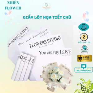 Xấp 3-5 Tờ Giấy Lót Thiết Kế Chữ Đa Dạng, Gói Hoa, Làm Đồ Handmade, Trang Trí Quà Tặng