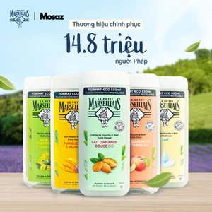 Sữa Tắm Thơm Lâu Le Petit Marseillais Gel 92% Thiên Nhiên Da Nhạy Cảm Nhiều Mùi Hương 650ml/250ml