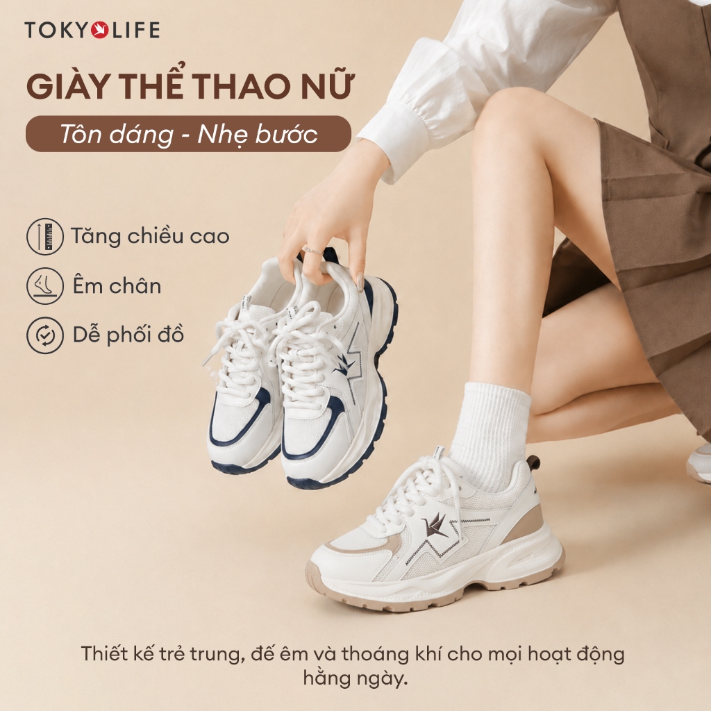 Giày thể thao nữ TOKYOLIFE êm chân thoáng khí thiết kế trẻ trung năng động 40004406