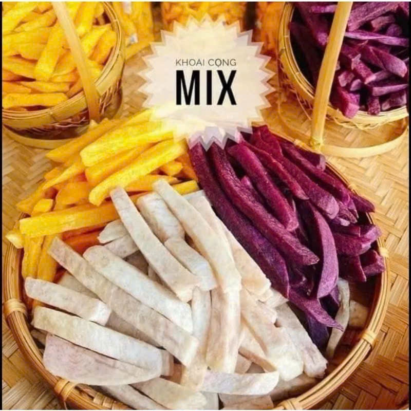 Khoai sấy sợi mix 3 vị - Sấy mộc không đường