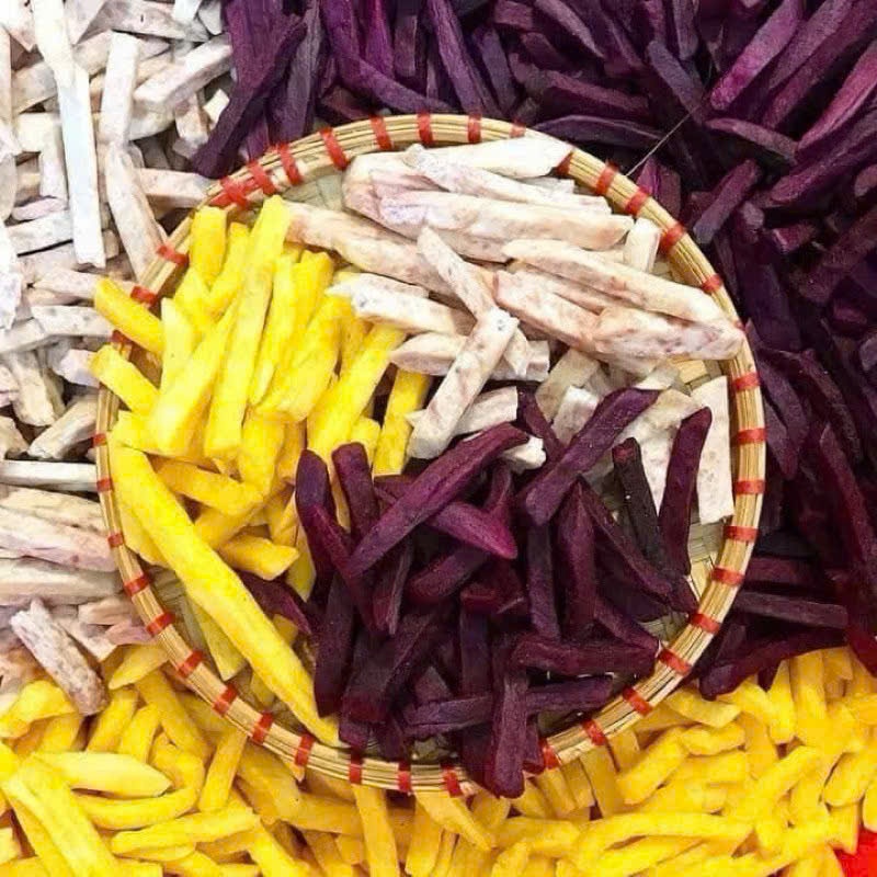Khoai sấy sợi mix 3 vị - Sấy mộc không đường
