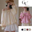 Áo Kiểu Trễ Vai Tay Dài VIền Bèo Thắt Nơ Ngực, Áo Babydoll Nữ Tay Bồng 2 Lớp Dáng Bí Tiểu Thư Sang Chảnh Gu Store